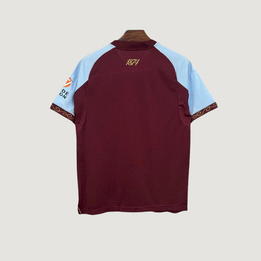 Aston Villa – Maillot Domicile 2025/26 – Bordeaux, Bleu Ciel - dos