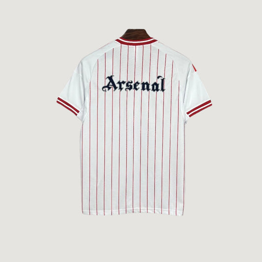Arsenal FC – Maillot Concept 2025/26 – Blanc à Rayures Rouges - dos