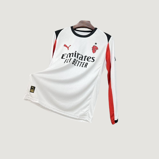AC Milan – Maillot Extérieur Manches Longues 2025/26 – Blanc & Rouge - dos