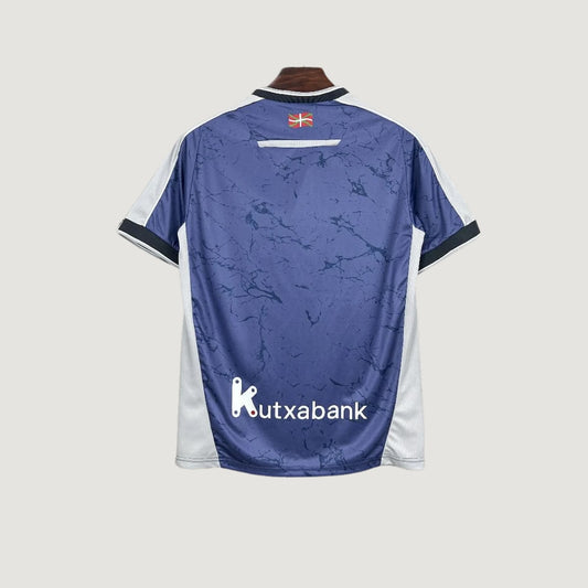 Real Sociedad – Maillot Extérieur 2025/26 – Bleu, Gris - dos