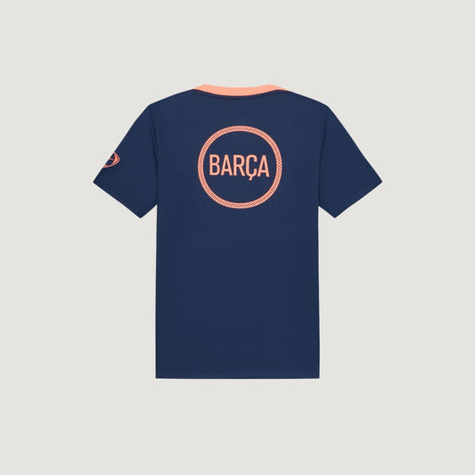 FC Barcelone – Maillot Pre-Match 25/26 – Bleu Marine, Orange - dos