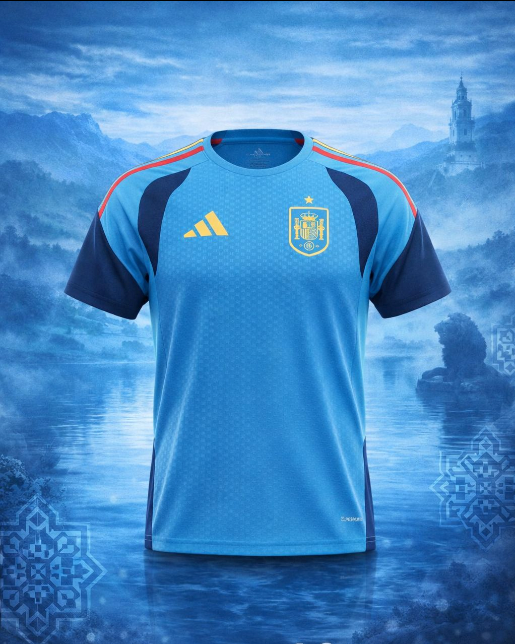 Espagne – Maillot Pré-Match 2026 – Bleu & Jaune - dos