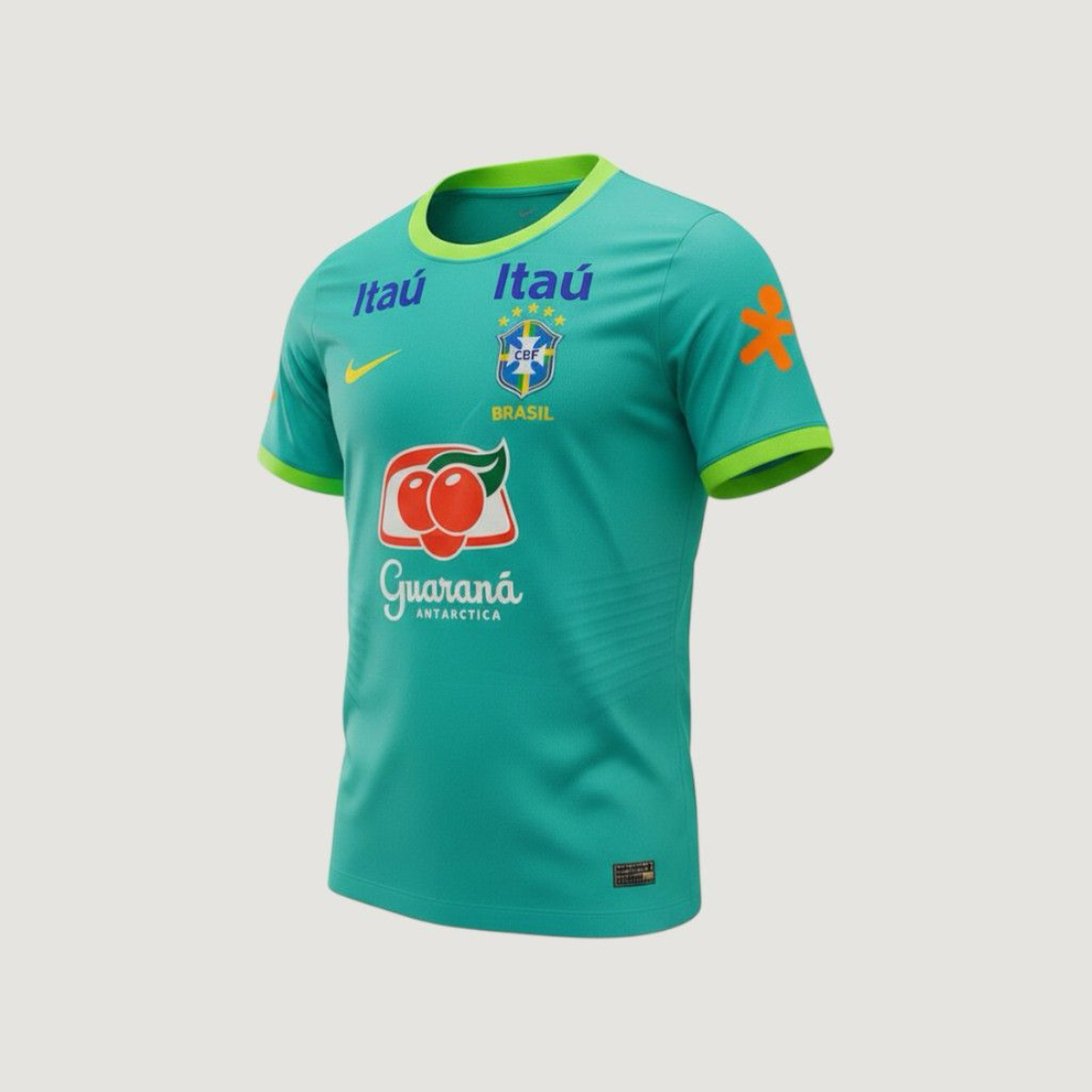 Brésil – Maillot d’Entraînement 2025/26 Homme – Vert lac, Vert clair - avant