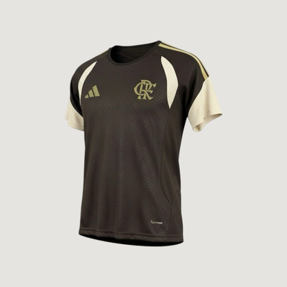 Flamengo – Maillot Pré-Match 2025/26 Homme – Marron, Beige - avant