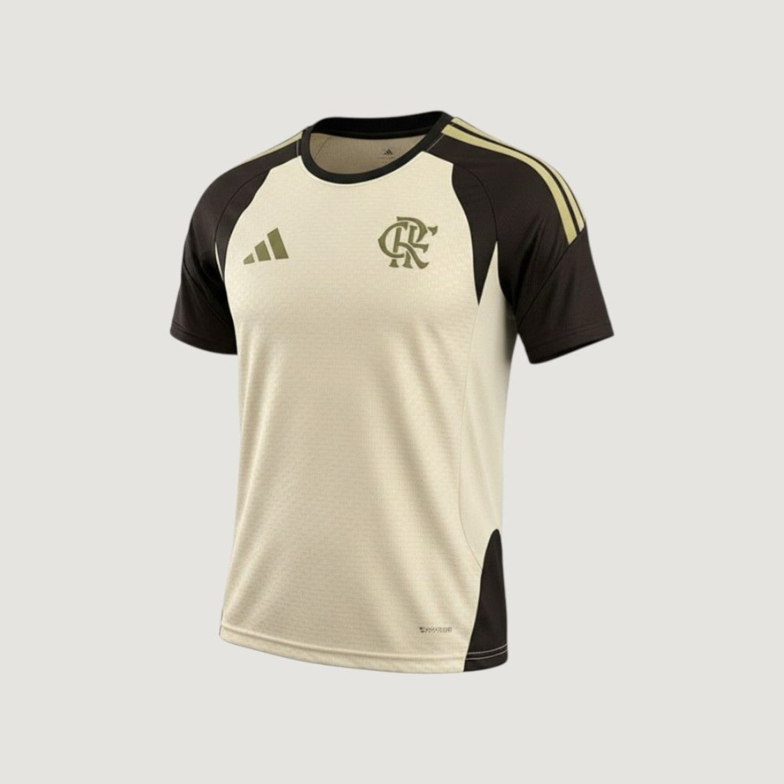 Flamengo – Maillot Pré-Match 2025/26 Homme – Beige, Marron - avant