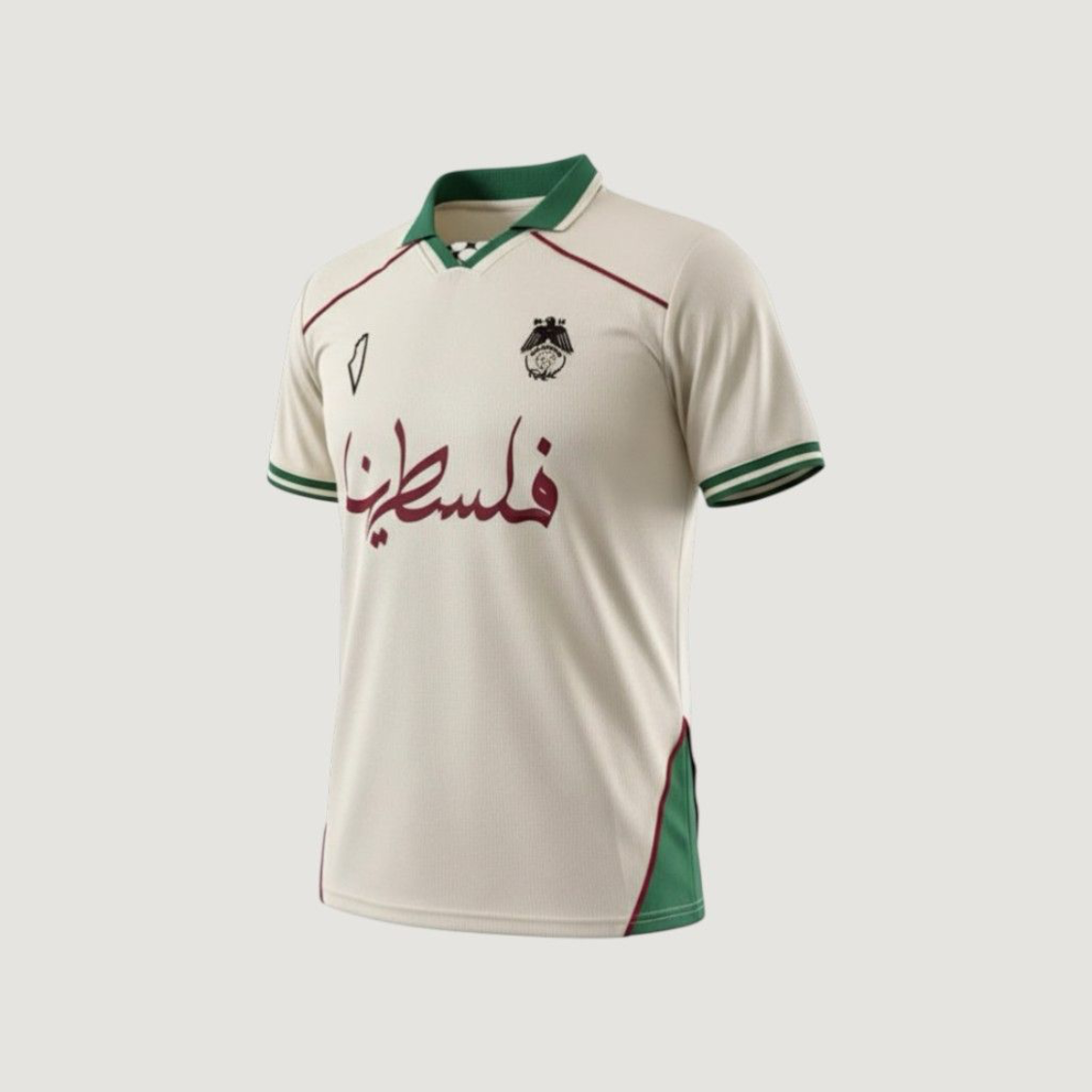 CD Palestino – Maillot 2025/26 – Écru, Vert, Bordeaux - avant