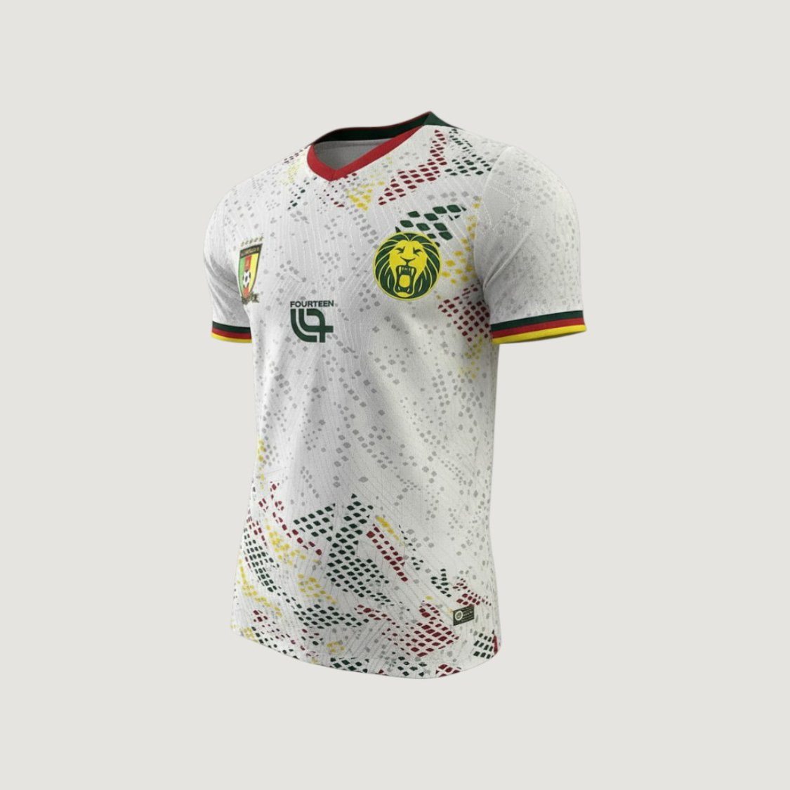 Cameroun – Maillot Extérieur Coupe du Monde 2026 – Blanc, Vert, Jaune, Rouge - avant