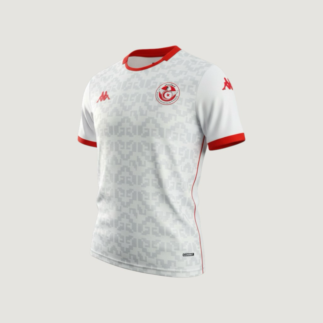 Tunisie – Maillot Extérieur Coupe du Monde 2026 – Blanc, Rouge, Gris - avant