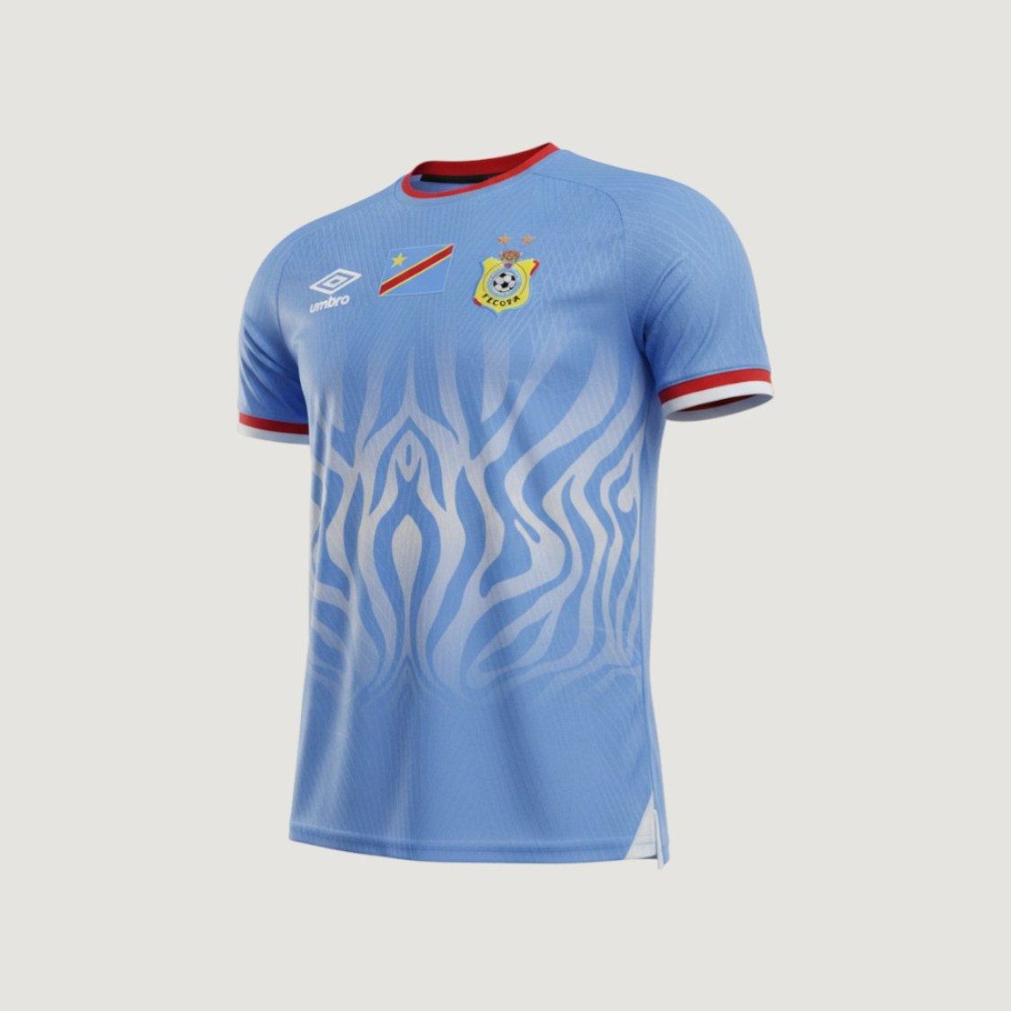 Congo – Maillot Domicile Coupe du Monde 2026 – Bleu Ciel, Blanc, Rouge - avant