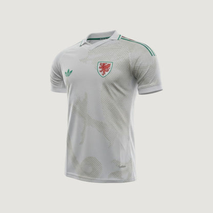 Pays de Galles – Maillot Extérieur Coupe du Monde 2026 – Blanc, Vert, Or - avant