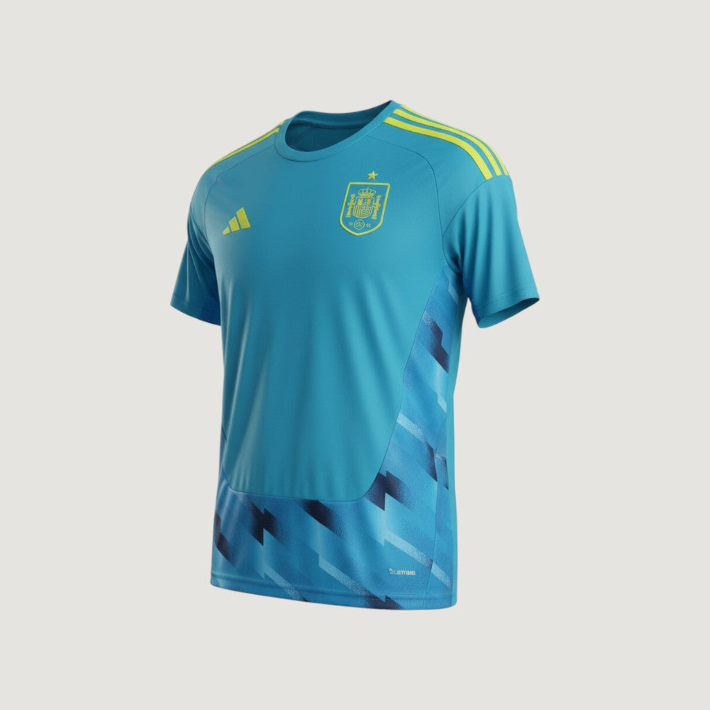 Espagne – Maillot Gardien Coupe du Monde 2026 – Bleu turquoise, Jaune - avant