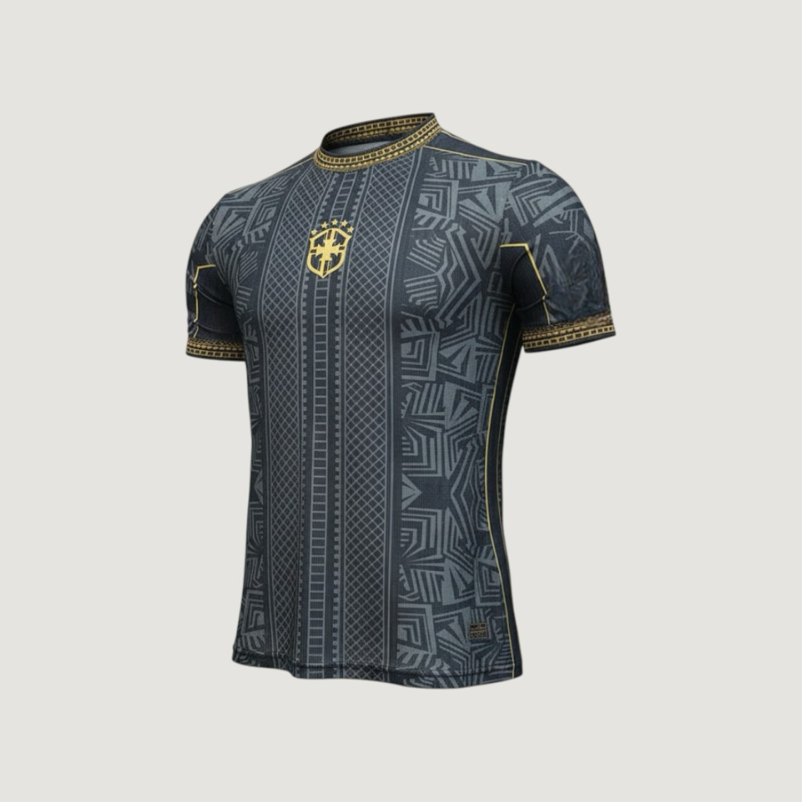 Brésil – Maillot Concept 2026 – Noir, Gris, Or - avant