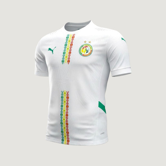 Sénégal – Maillot Extérieur 2024/2025 (2 Étoiles CAN 2025) – Blanc - avant