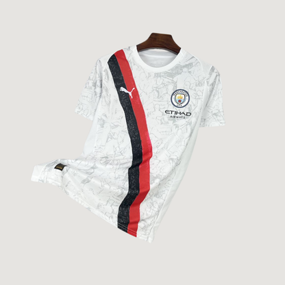 Manchester City – Maillot Édition Spécial 2025/26 – Blanc, Bandes Rouge,Noir - avant