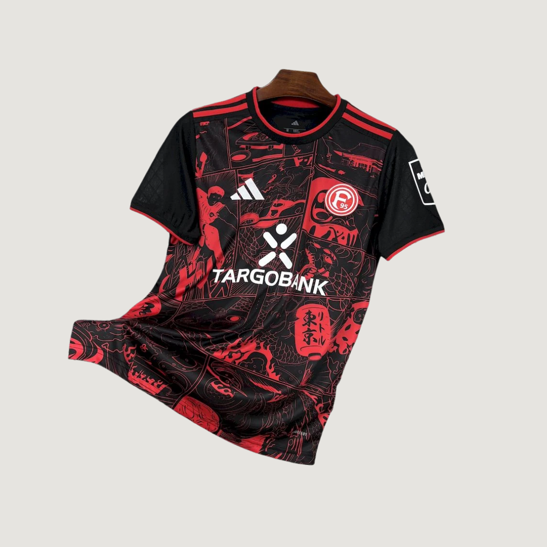 Fortuna Düsseldorf – Maillot 2025/26 – Noir, Rouge - avant