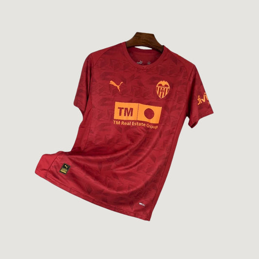 Valencia CF – Maillot Extérieur 2025/2026 – Rouge, Or - avant