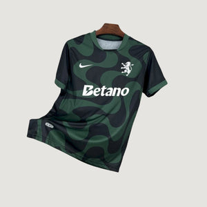 Sporting Lisbonne – Maillot Third 2025/26 – Noir, Vert - avant