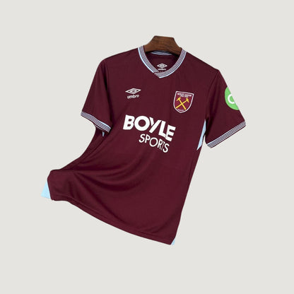 West Ham – Maillot Domicile 2025/26 – Bordeaux, Bleu Clair - avant