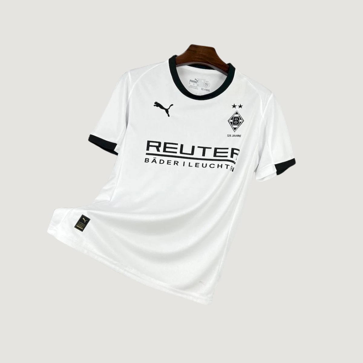 Borussia Mönchengladbach – Maillot Domicile 2025/26 – Blanc, Noir - avant