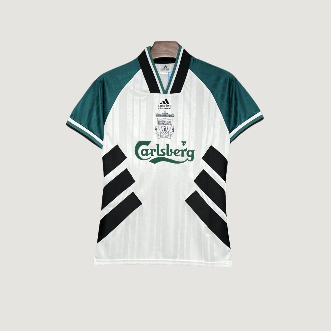 Liverpool – Maillot Rétro 1993/95 – Blanc, Vert - avant