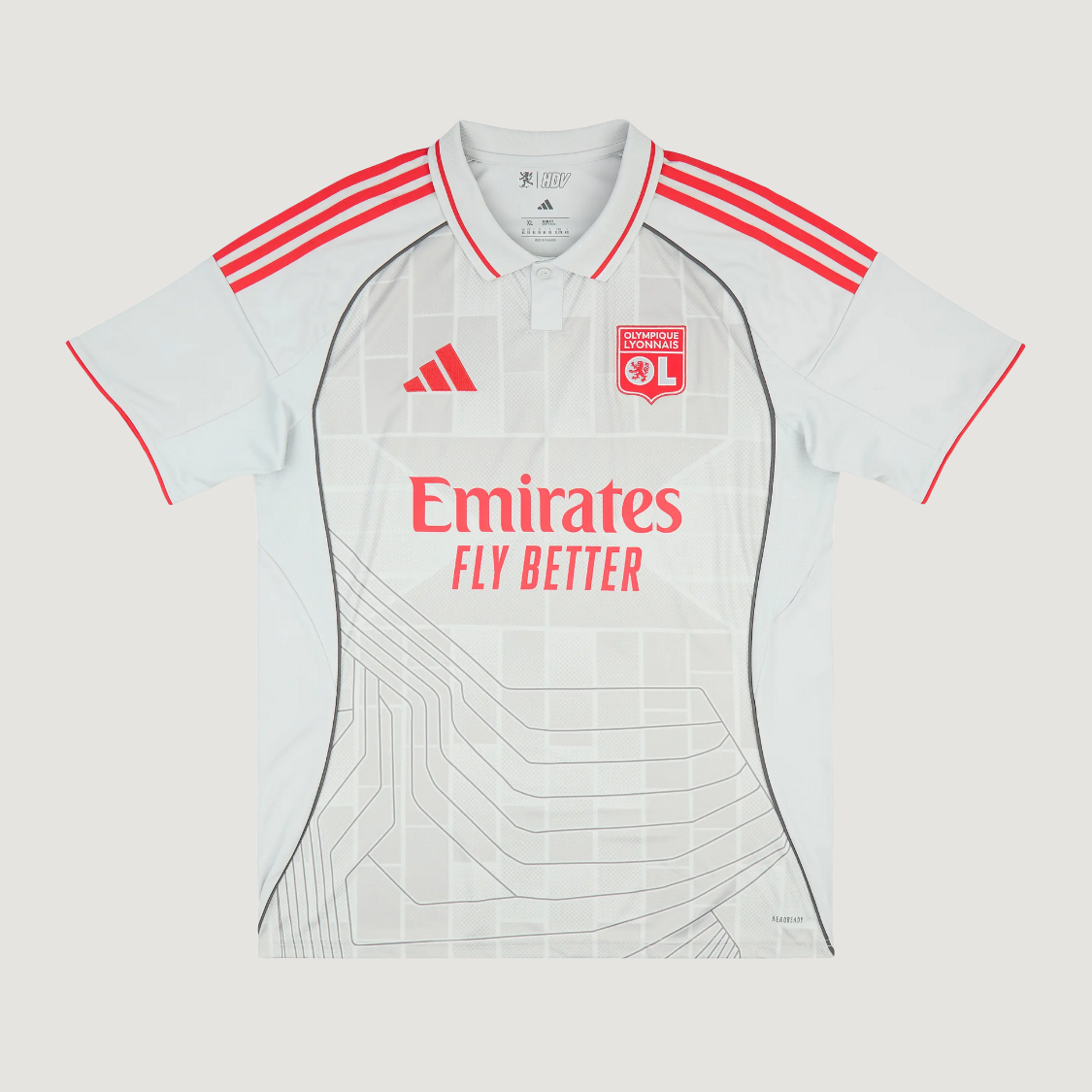 Olympique Lyonnais – Maillot Third 2025/26 – Gris, Rouge - avant