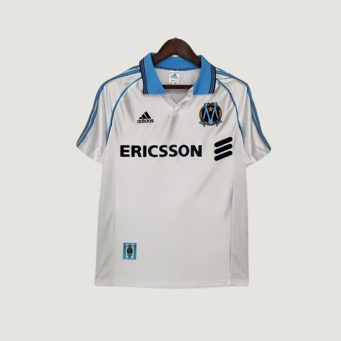 Olympique de Marseille – Maillot Rétro 1998/99 – Blanc Bleu - avant