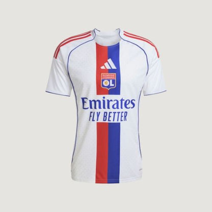 Olympique Lyonnais – Maillot Domicile 25/26 – Blanc, Rouge, Bleu - avant