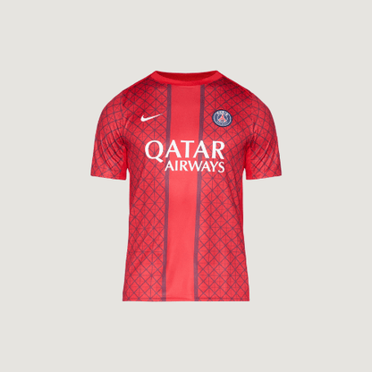 Paris Saint-Germain – Maillot Pré-Match 2025/2026 – Rouge & Bleu Nuit - avant