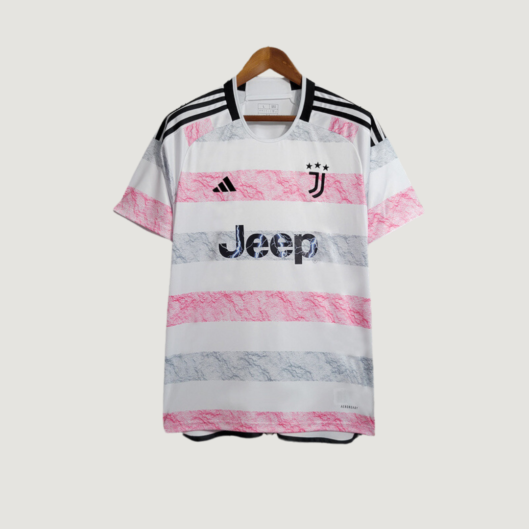 Juventus - Maillot Extérieur 23/24- Rose, Blanc ( Fan ) DERBYX
