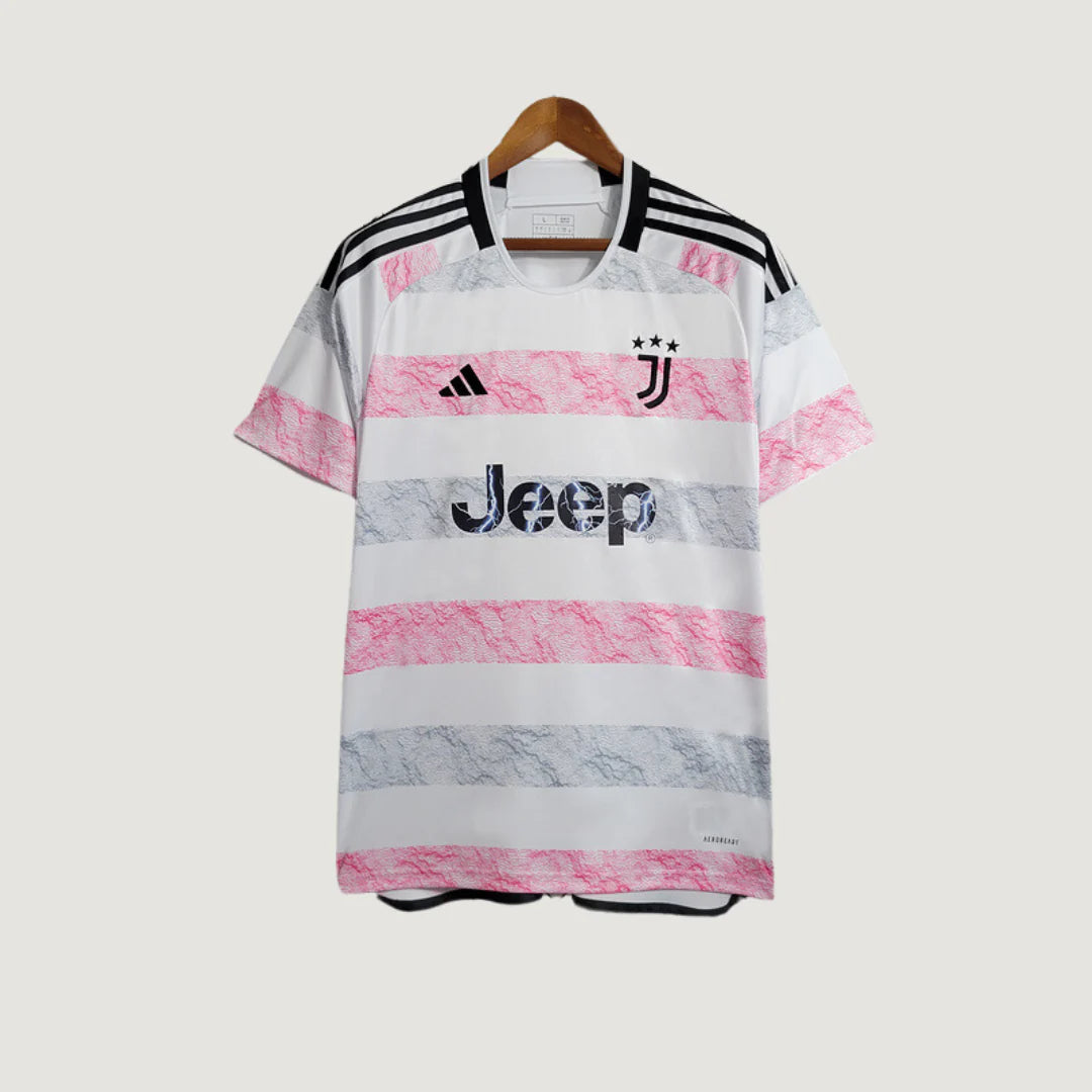 Juventus - Maillot Extérieur 23/24- Rose, Blanc ( Fan ) DERBYX