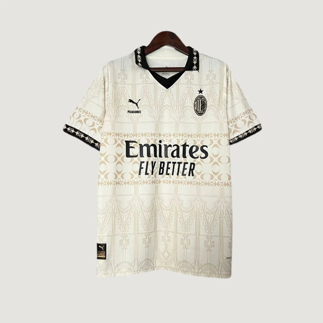 AC Milan - Maillot x PLEASURES Forth - Crème, Noir ( Fan ) DERBYX