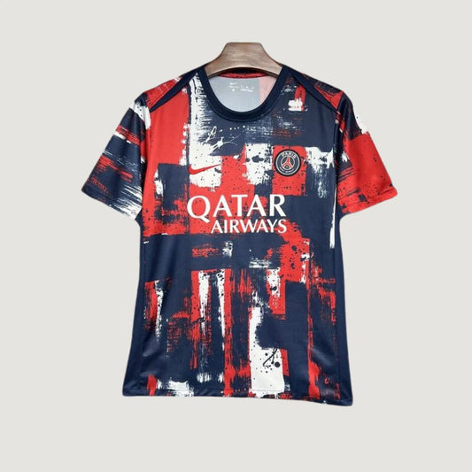 Paris Saint-Germain ( PSG ) - Maillot Pre-Match 24/25 - Rouge, Bleu, Blanc DERBYX