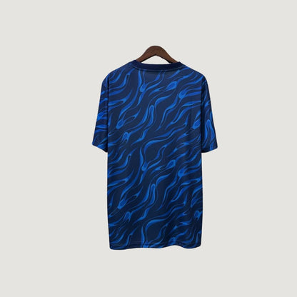 Real Madrid – Maillot Pré-Match 25/26 – Bleu Marine & Motifs Bleus - dos