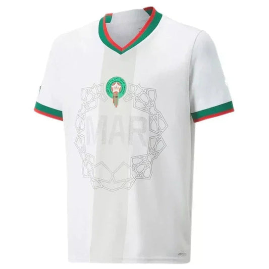 Maillot Maroc saison 2022 extérieur Coupe du Monde blanc DERBYX