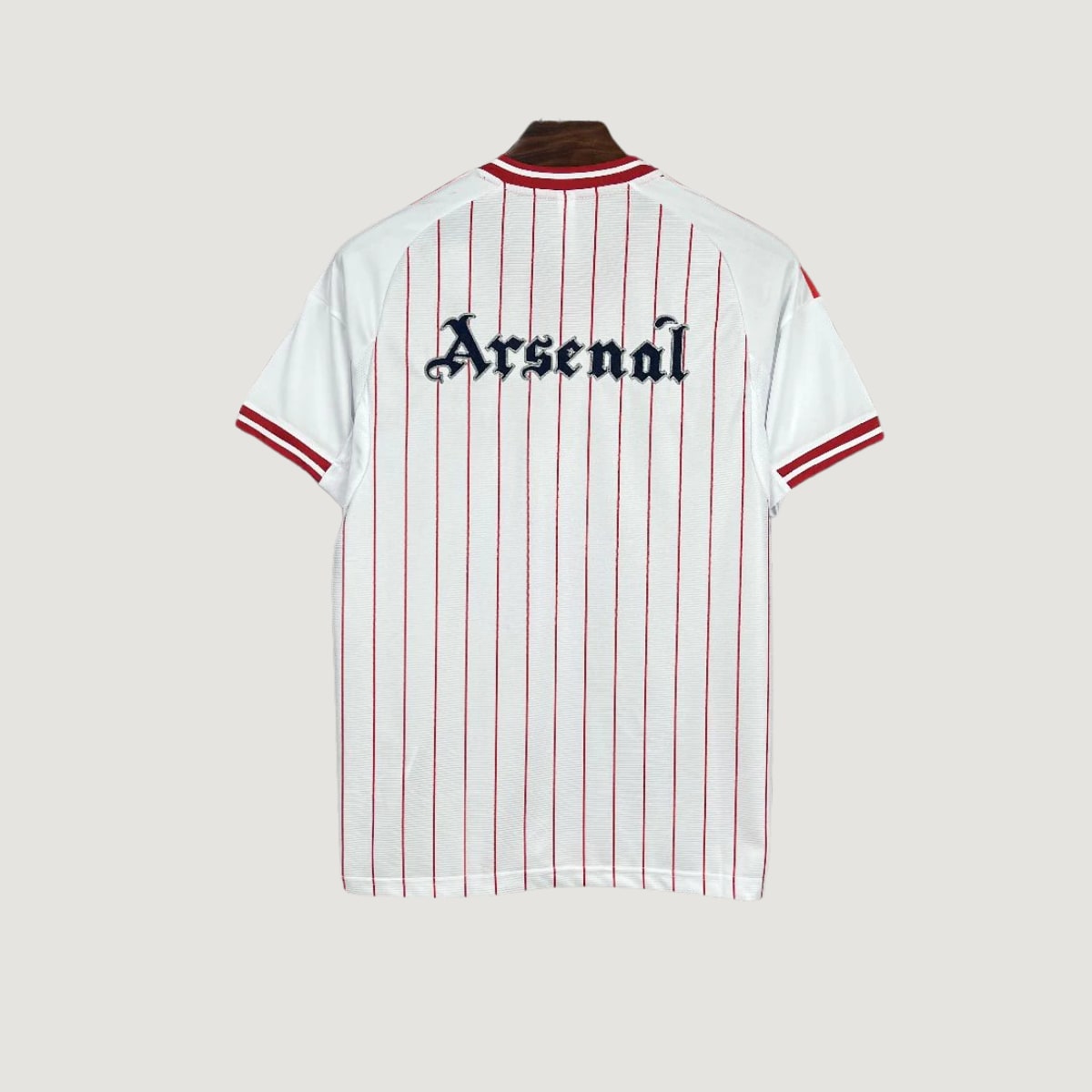 Arsenal FC – Maillot Concept 2025/26 – Blanc à Rayures Rouges - dos