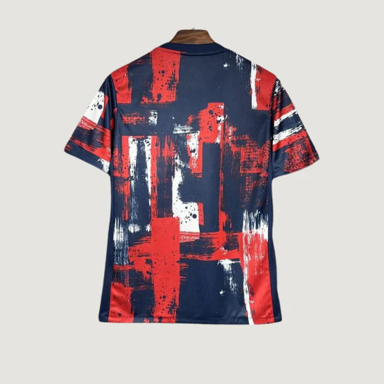 Paris Saint-Germain ( PSG ) - Maillot Pre-Match 24/25 - Rouge, Bleu, Blanc DERBYX