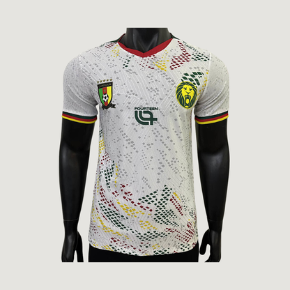Cameroun – Maillot Extérieur Coupe du Monde 2026 – Blanc, Vert, Jaune, Rouge - dos