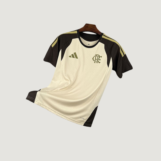 Flamengo – Maillot Pré-Match 2025/26 Homme – Beige, Marron - dos