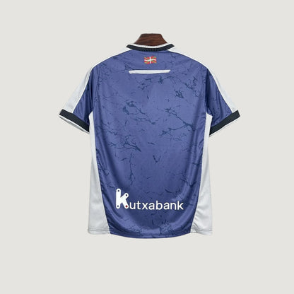 Real Sociedad – Maillot Extérieur 2025/26 – Bleu, Gris - dos
