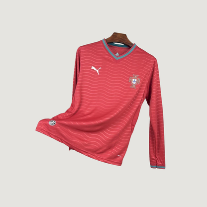 Portugal – Maillot Domicile Manches Longues Coupe du Monde 2026 – Rouge, Vert - dos