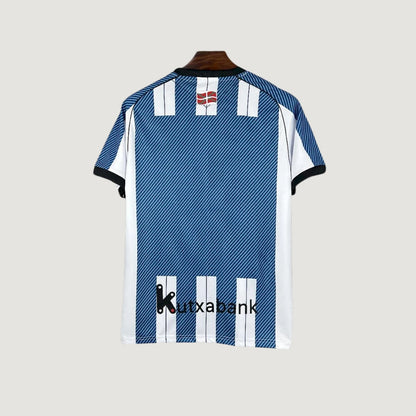 Real Sociedad – Maillot Domicile 2025/26 – Rayures Bleu, Blanc - dos