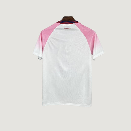 Bayer Leverkusen – Maillot Extérieur 2025/26 – Blanc, Rose Dégradé - dos