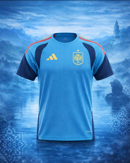 Espagne – Maillot Pré-Match 2026 – Bleu & Jaune - dos