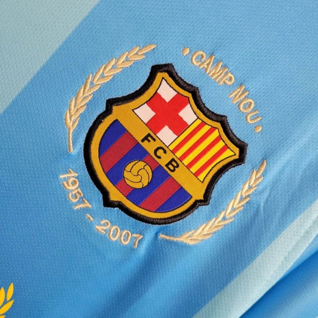 FC BARCELONE - MAILLOT RÉTRO 07/08 - BLEU DERBYX