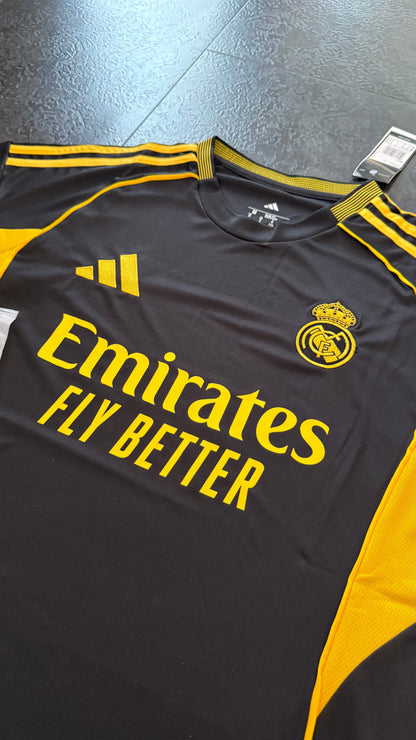 Real Madrid – Maillot Extérieur 25/26 – Noir, Jaune - dos