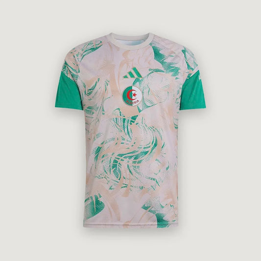 Algérie – Maillot Avant-Match Extérieur 2026 – Beige, Vert - avant