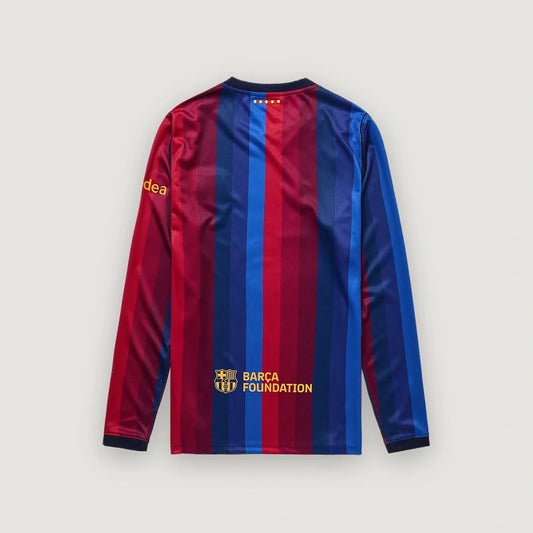 FC Barcelone – Maillot Domicile Manches Longues 2026/27 – Bleu, Grenat & Or - dos