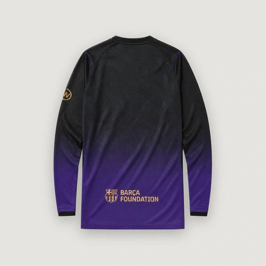 FC Barcelone – Maillot Extérieur Manches Longues 2026/27 – Noir, Violet & Or - dos