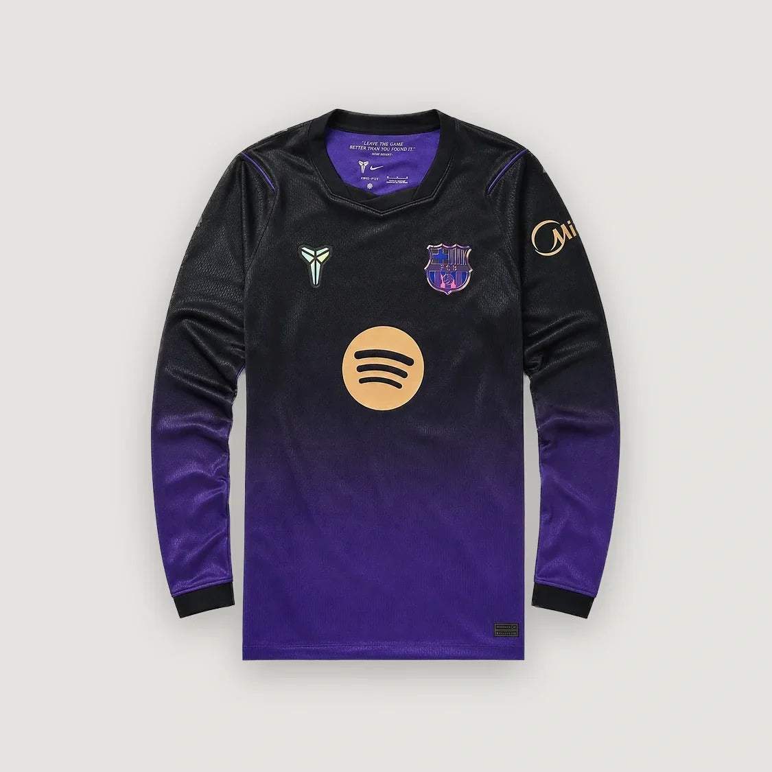 FC Barcelone – Maillot Extérieur Manches Longues 2026/27 – Noir, Violet & Or - avant