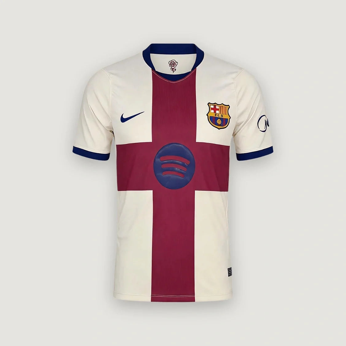 FC Barcelone – Maillot Fourth 2026/27 – Crème, Bordeaux & Bleu Marine - avant